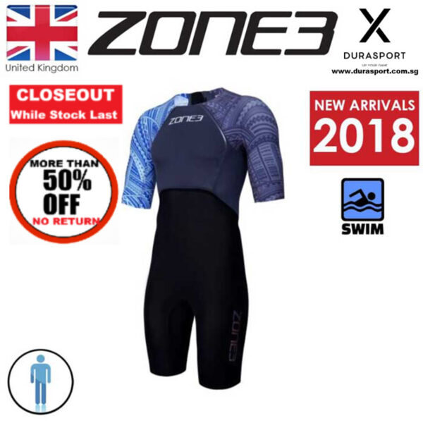 Zone3 Men Konga-Target Short Sleeve Swim Skin