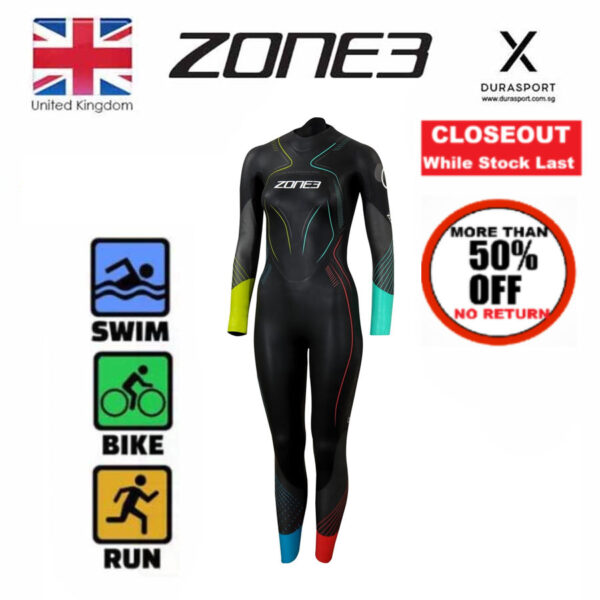 Zone3 Women Aspire Limited Edition Triathlon Wetsuit - Black/Gun Metal/Multi (2019 Edition)